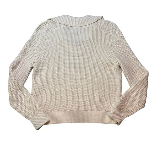 Madewell White Ribbed Knit Sweater XL NWT Oversized Cozy Pullover - Picture 3 of 5